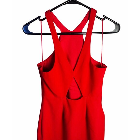 Likely Womens Red Halter Long Maxi Dress Side Slit Size 8 Elegance in Motion - Picture 8 of 12